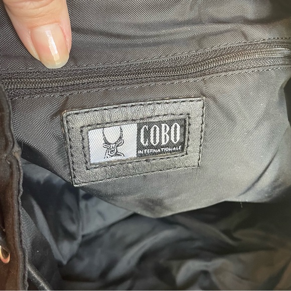 Cobo International Nylon & Leather Drawstring Backpack - Picture 8 of 11